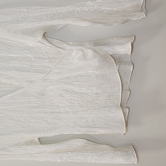 Zara Wrinkle Satin Effect Blouse Top Size Small - Picture 6 of 16